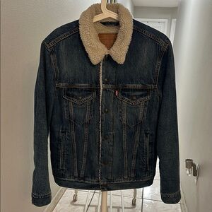 Levi's Blue Denim Sherpa Jacket